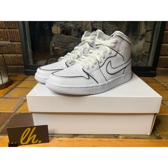 Women’s Size 8 Air Jordan 1 Mid “Iridescent Reflective” Athletic Sneakers CK6587 - Picture 4 of 8